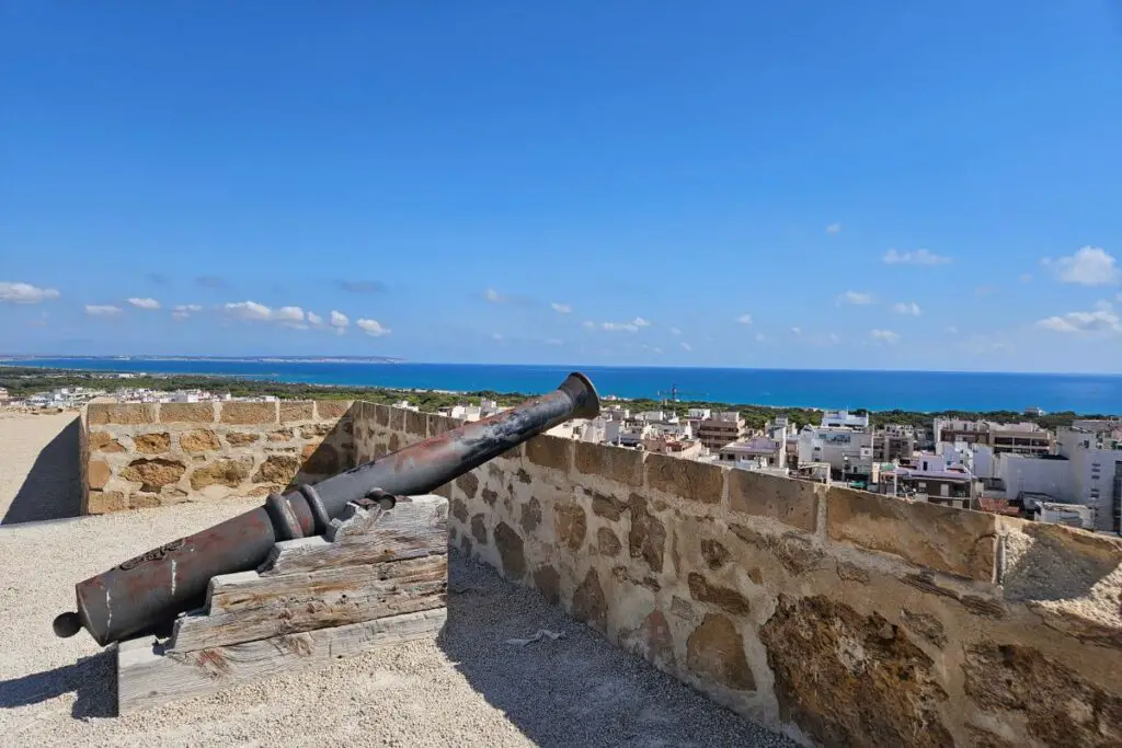 guardamar castle cannon and view guardamar castle cannon and view