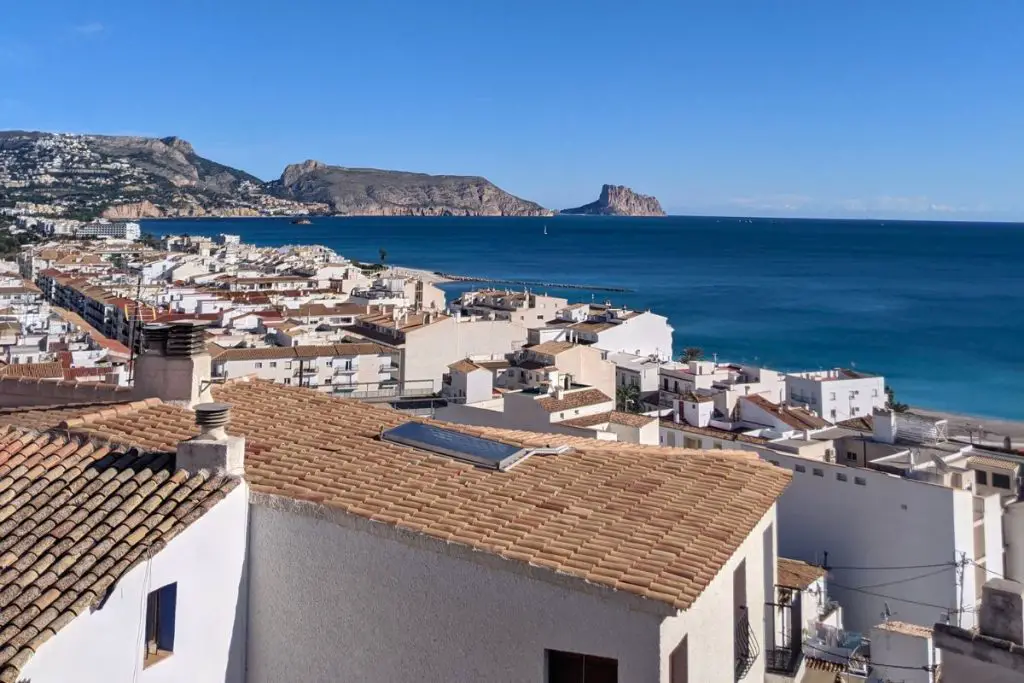 altea view out to sea altea view out to sea, looking over the rooftops of the whitewashed houses in the old town