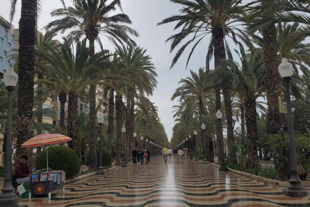 esplanada alicante in the rain - Things to do on the Costa Blanca when it rains