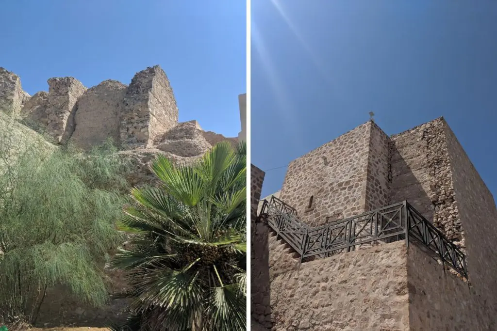 Looking up at guardamar castle