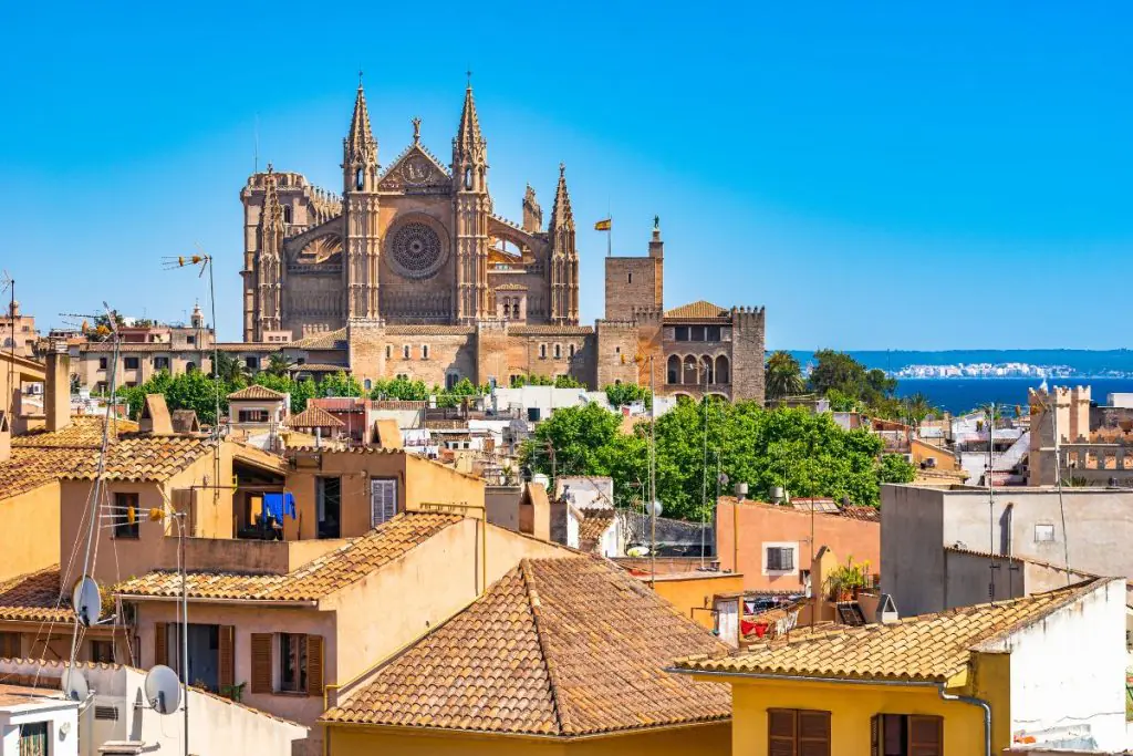 A view of Palma de Mallorca with cathedral in the background