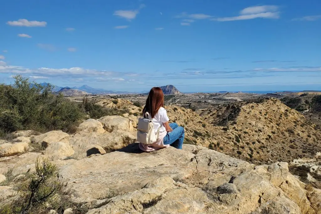 Sitting looking at the view at El Cau Elche