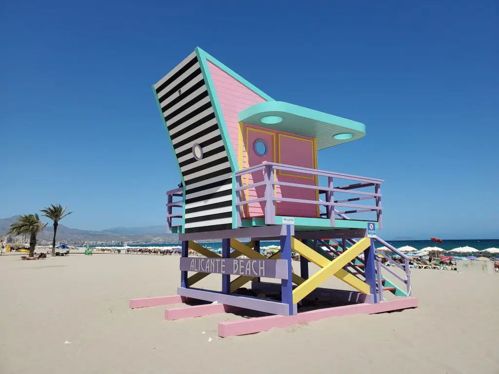 The lifeguard tower at San Juan beach San Juan beach alicante