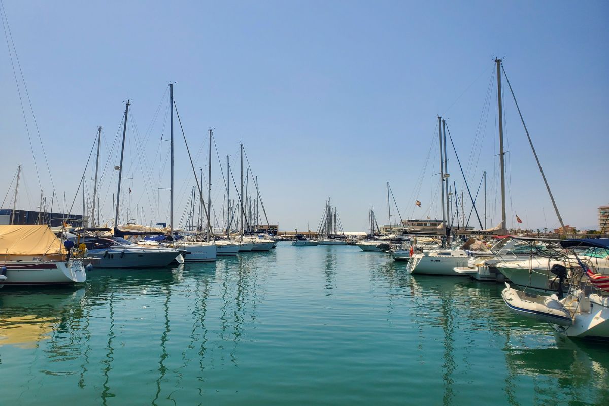 Boats lined up in Santa Pola marina
