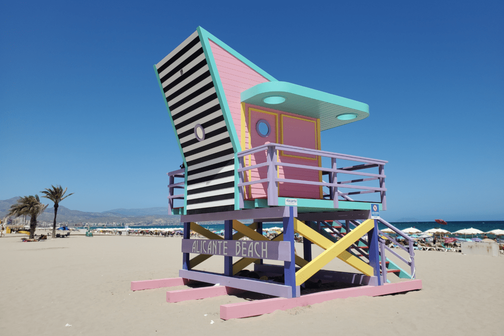 Playa San Jaun lifeguard tower on the beach Playa San Jaun lifeguard tower on the beach