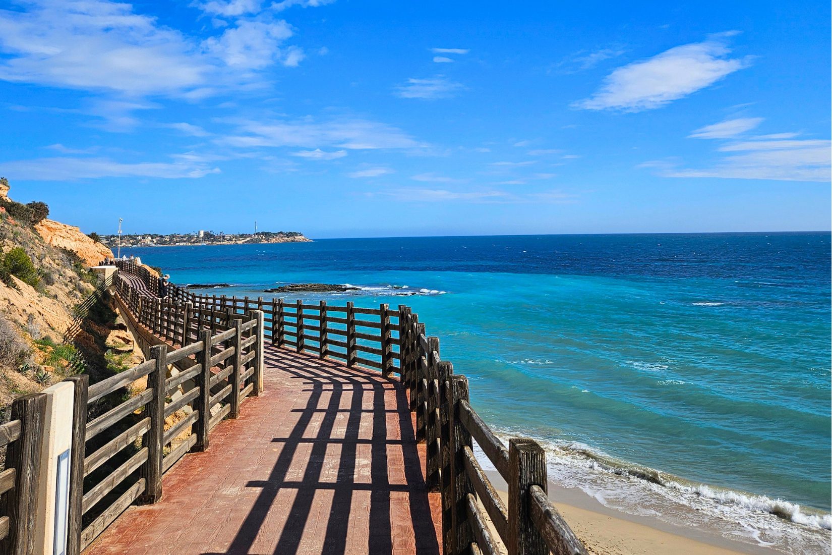 boardwalk and sea view at the beach orihuela costa